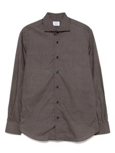 Mazzarelli рубашка с цветочным принтом, коричневый