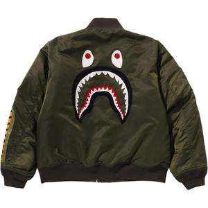 Куртка-бомбер Shark MA 1 A BATHING APE, зеленый