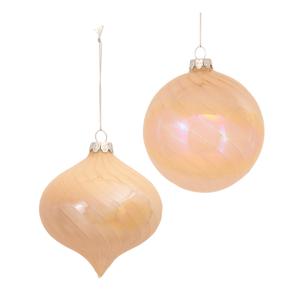 Елочная игрушка Melrose International Glass Ornament, 6 штук, персиковый / розовый