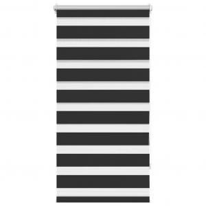 Двойная рулонная штора 60,9/120 см, ширина ткани 56,7 см, изготовлена из полиэстера, черная vidaXL, черный