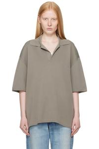 Поло с коротким рукавом цвета тауп AMI Paris