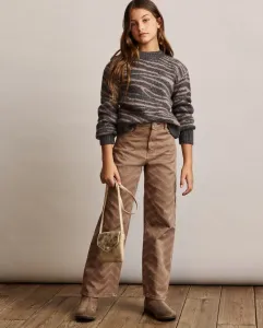 Детский джемпер с интарсией и принтом зебры Coconut El Corte Inglés, коричневый