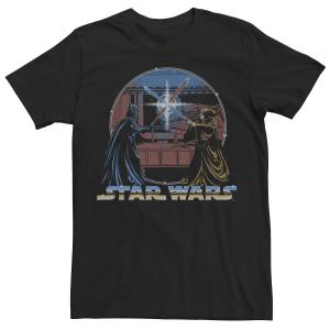 Мужская винтажная футболка с изображением сцены боя Star Wars