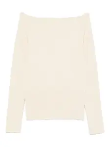 Свитер с вырезом лодочка Patrizia Pepe, нейтральный