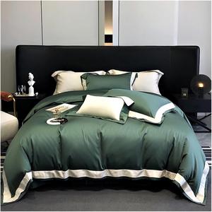 YUSIWOAL Комплект постельного белья 1000TC Pima Cotton из египетского хлопка темно-синего цвета