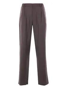 Брюки прямого кроя с эластичным поясом Agnona, коричневый