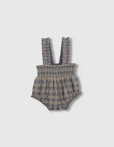 Резиновый детский комбинезон в клетку Gocco, темно-синий