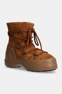 Зимние ботинки женские Moon Boot MB Luna низкие замшевые, коричневый