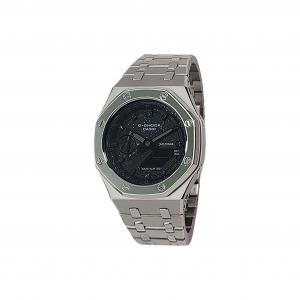 Часы Casio G-Shock Analog-Digital 2100 Series, арт. GA-2100SKE-7A, серебристый/черный