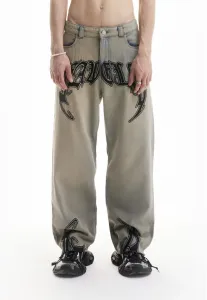 Свободные джинсы унисекс aves Favela, Black Washed