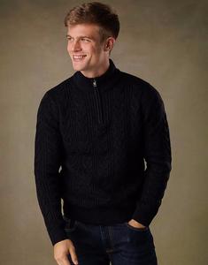 Джемпер с застежкой-молнией 1/2, темно-синий French Connection