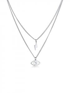 Elli Колье из серебра 925 пробы с изображением молнии и сглаза