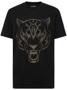 Plein Sport футболка с вышивкой Tiger, черный