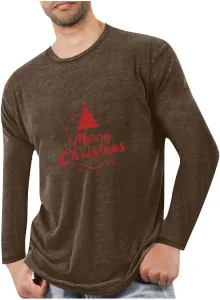 Мужская рождественская пижама с длинным рукавом и принтом