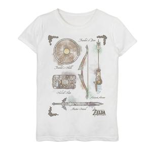 Футболка с цветным рисунком Bow Master Sword для девочек 7–16 лет Nintendo Zelda Breath Of The Wild Licensed Character