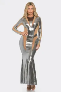 Макси-платье с сетчатыми вставками и вырезами Truedames