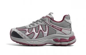 HUANQIU Кроссовки женские низкие массивные Coverage Height Increasing Abrasion Resistant серые красные