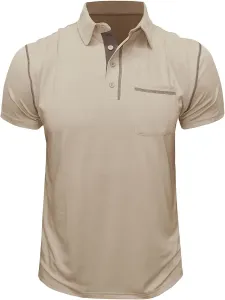 Мужская поло Casual с коротким рукавом, влагоотводящая, с карманами