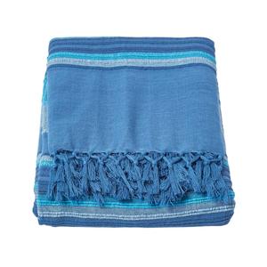 Повседневное одеяло из Марокко, 255/360 см, полосатый хлопок Homescapes, синий