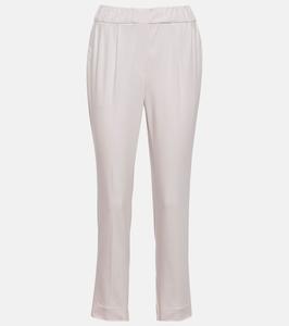 Узкие брюки pull up с низкой посадкой Brunello Cucinelli, бежевый