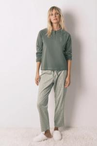 Хлопковый пижамный комплект women'secret, зеленый