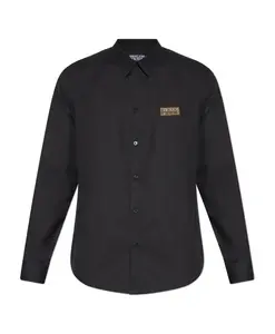 Рубашка с аппликацией в виде логотипа Versace Jeans Couture, черный