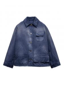 Куртка из стираного холста Prada, синий