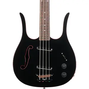 Электрический бас-гитар Danelectro 58 Longhorn на 4 струны - черный с красной окантовкой