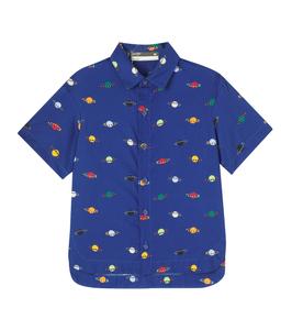 Рубашка из хлопка с принтом Fábula, Est Planetito Fundo Azul