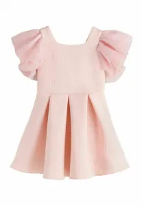 Платье повседневное, прямого кроя, с рукавами-оборочками и рельефным рисунком. Baker By Ted Baker, Pink