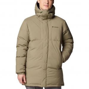 Columbia Мужская пуховая куртка светло-коричневого цвета, модель 397, с капюшоном, утепленная