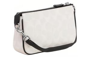 Сумка через плечо Nolita Canvas с гладкой кожей женская черно-белая COACH