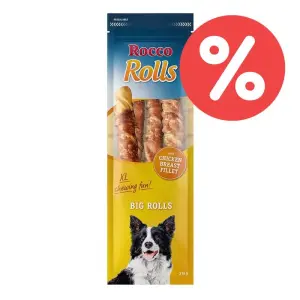 Лакомства для собак с филе утиной грудки Rocco XL-Kaurollen Big Rolls, 3 х 315 г