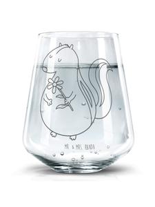 Стакан для питья с рисунком цветка скунса, без надписей, прозрачный Mr. & Mrs. Panda