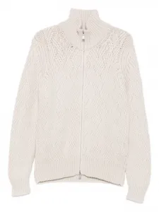 Кардиган на молнии с узором Barba, нейтральный