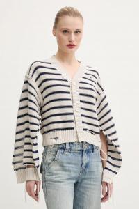 Хлопковый кардиган Mm6 Maison Margiela, бежевый