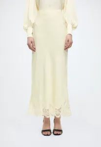 Элисан кружевная атласная макси-юбка, юбка а-силуэта Bardot, Ivory