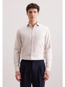 Обычная фланелевая рубашка бежевого цвета Seidensticker