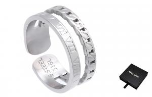 Cooraree Титановое стальное кольцо Unisex Silver