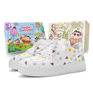 Crayon Shinchan Низкие скейтерские кроссовки унисекс белые классические, цвет White (Classic Version)