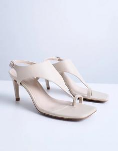 Босоножки Topshop Iman на каблуке с петлей для большого пальца, бежевого цвета