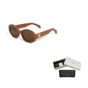 Солнцезащитные очки в овальной оправе Celine, warm коричневый