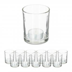 12 стаканчиков для чайных свечей Relaxdays, прозрачный