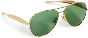Женские солнцезащитные очки Bottega Veneta BV1305S, Gold-gold-green
