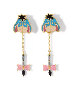 Серьги-Подвески с разноцветными осликами Иа-Иа от Disney Винни-Пуха Girls Crew, gold