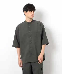 Рубашка с воротником-стойкой из полиэстера, напоминающего лен, с рукавами 5/8 (подходит для пошива одежды) Comme Ca Ism, цвет Khaki