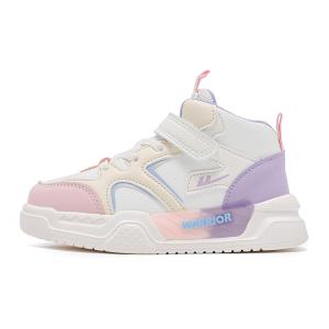 Детские нескользящие высокие кроссовки для скейтбординга WARRIOR, белый/розовый/желтый