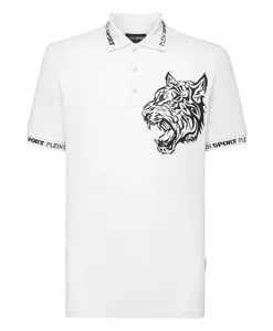 Футболка-Поло с изображением тигра Plein Sport, белый