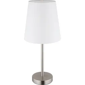 Настольная лампа JORIS E14 1 шт., настольная лампа, текстиль, спальня, гостиная Nowa, серебристый