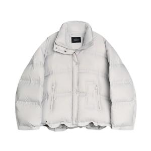 ELLE Пуховик женский Light Gray со стойкой утолщенный